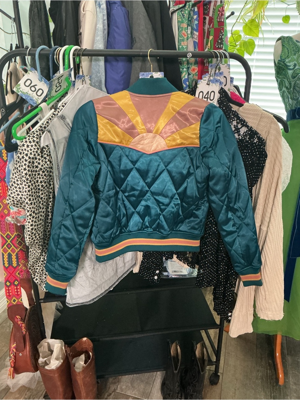Classic Rock Couture Emerald Satin Jacket